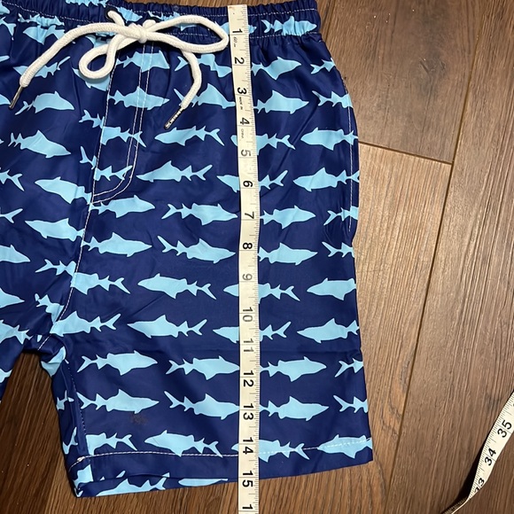 NWOT Shark Print Swim Trunks Quick Dry Bathing suit Elastic Waist 24 inches - Picture 3 of 10